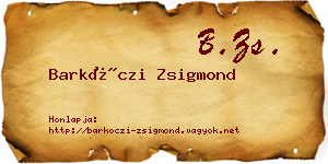 Barkóczi Zsigmond névjegykártya